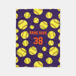 Softball-Fleecethrow-Decken, Ihre FARBEN, TEXT Fleecedecke
