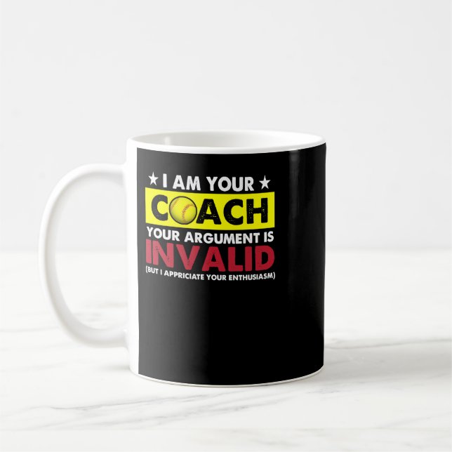 Softball FunnyCoach Coache Mitarbeiter 67 im Sport Kaffeetasse (Links)