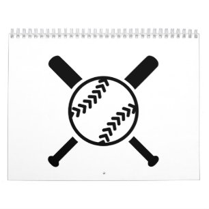 Softball gekreuzte Schläger Kalender