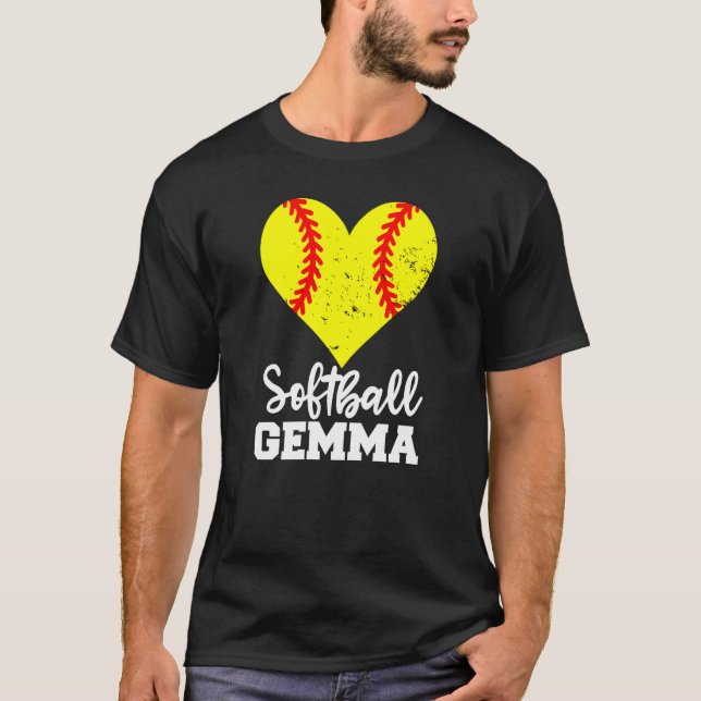 Softball Gemma Softball Heart Grandma Gemma T-Shirt (Vorderseite)