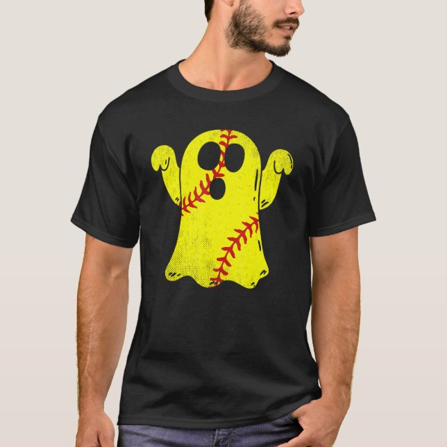 Softball Ghost Softball Lover Halloween-Kostüm T-Shirt (Vorderseite)