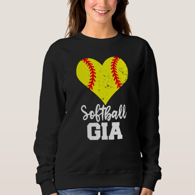 Softball Gia Softball Heart Grandma Gia Sweatshirt (Vorderseite)