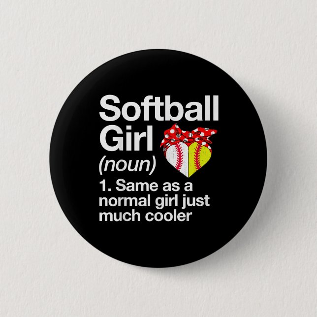 Softball Girl Definition Sassy Sports Button (Vorderseite)