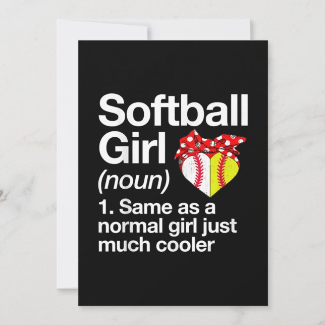 Softball Girl Definition Sassy Sports Dankeskarte (Vorderseite)
