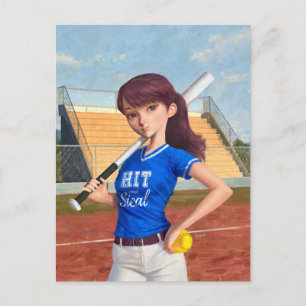 Softball Girl Postkarte