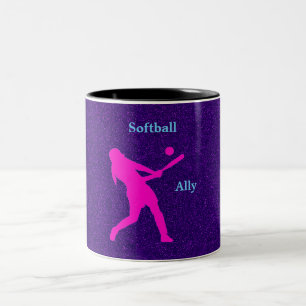 Softball Girls Lila Sparkle Tasse