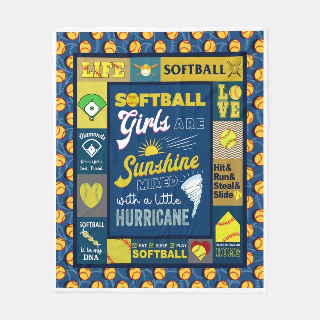 Softball Girls sind Sunshine Fleecedecke (Vorderseite)