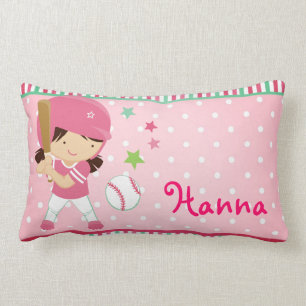 Softball-Girly personalisiertes Lendenkissen