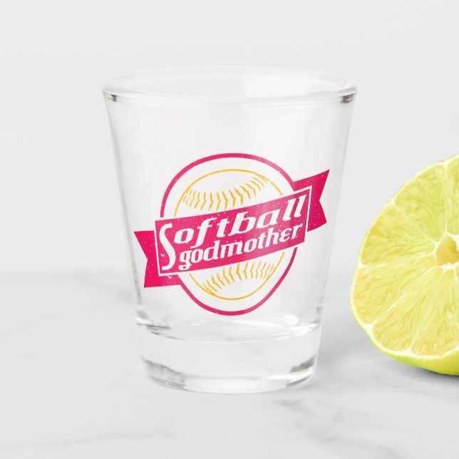 Softball Godmutter Schnapsglas (Vorderseite)