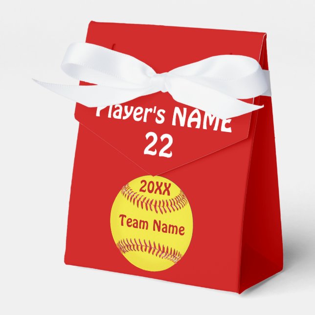 Softball-Goodie-Boxen mit Ihren Farben, Ihrem Text Geschenkschachtel (Vorderseite)