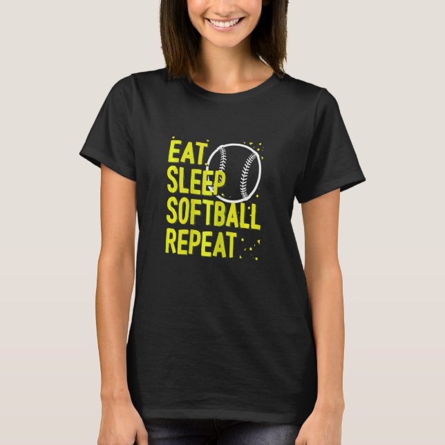 Softball-Grafik-Frauen und Mädchen-Software-Player T-Shirt (Vorderseite)
