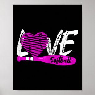 Softball-Grafik mit dem Text Mädchen und Frauen Poster