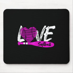 Softball-Grafik mit der Aufschrift Mädchen und Fra Mousepad