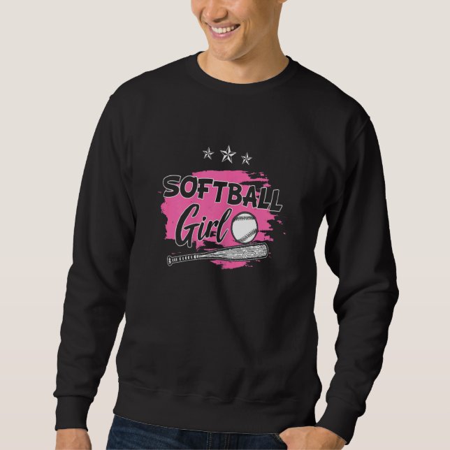 Softball-Grafikerinnen und Softball-Mädchen 2 Sweatshirt (Vorderseite)