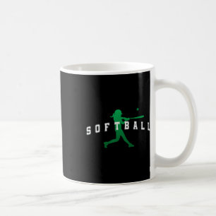 Softball Green Team Spieler Varsity Text Kaffeetasse