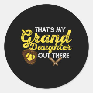 Softball Großtochter Oma Opa Runder Aufkleber