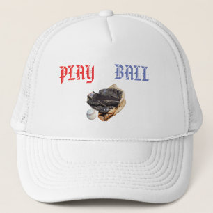 Softball-Handschuhe und Spielball-Logo, Truckerkappe