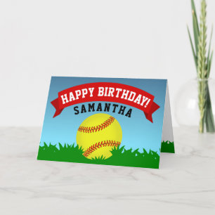 Softball Happy Birthday Karte