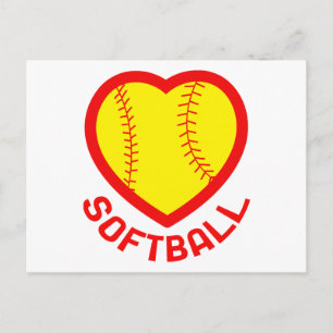 Softball Heart Postkarte