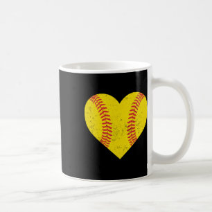 Softball-Herz für Mädchen Frauen Lustige Softball Kaffeetasse