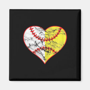 Softball Herz Mutti Baseball Muttertag Beste Basis Magnet