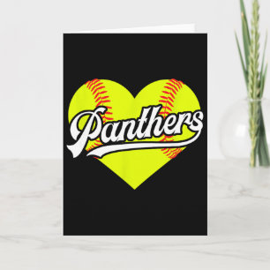 Softball Herz Panthers Team T-Ball Karte