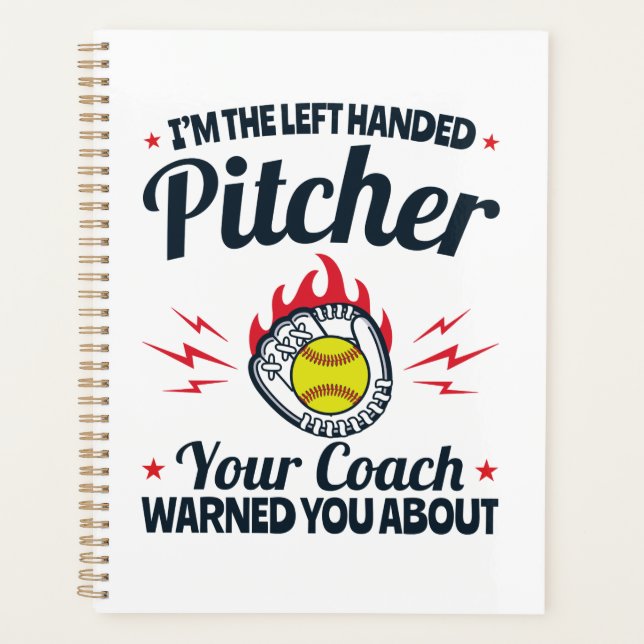Softball Ich bin der Links Handed Pitcher Funny Planer (Vorderseite)