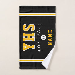 Softball Icon, Custom Name & School, Team Gift Han Handtuch