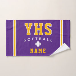 Softball Icon, Custom Name & School, Team Gift Handtuch