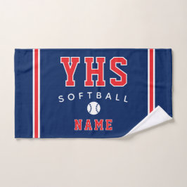Softball Icon, Custom Name & School, Team Gift Handtuch