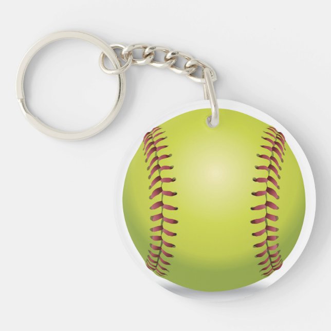 Softball ID Bag TAG Personalisiert Text Schlüssela Schlüsselanhänger (Vorderseite)