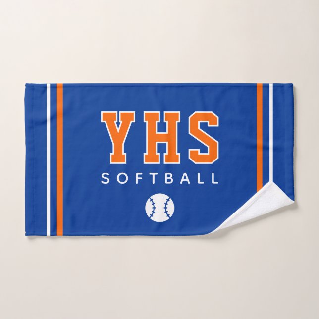 Softball-Ikone, individuelle Schulinitialen, Teamg Handtuch (Handtuch)