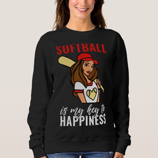 Softball is my Key to Happiness   Softball Sweatshirt (Vorderseite)