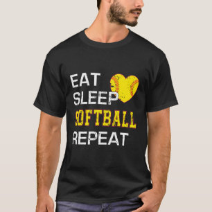 Softball isst schlafende Softball Wiederholung Sof T-Shirt
