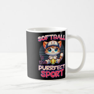 Softball ist der purrfekte Sport Süße Kitty Katze  Kaffeetasse