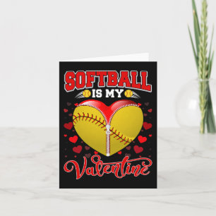 Softball Ist Mein Valentinstag Softball Ball Herz  Karte