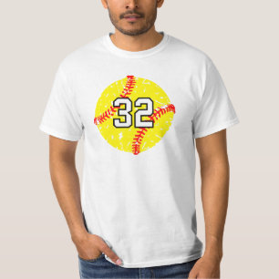 Softball Jersey Grunge Number #32 T-Shirt