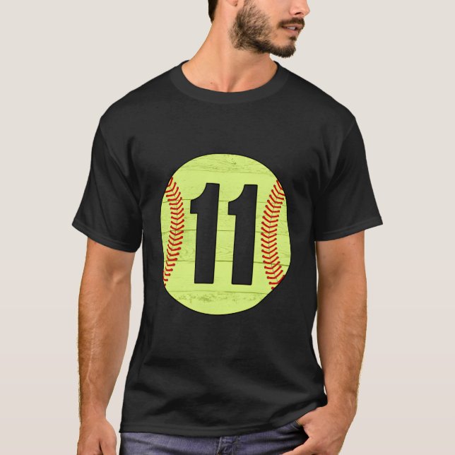 Softball Jersey Nummer 11 T-Shirt (Vorderseite)