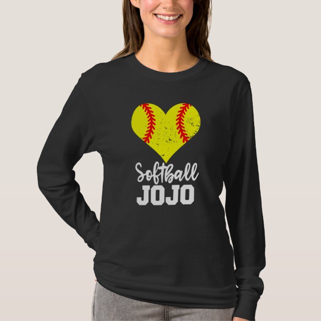 Softball Jojo Softball Heart Grandma JoJo T-Shirt (Vorderseite)
