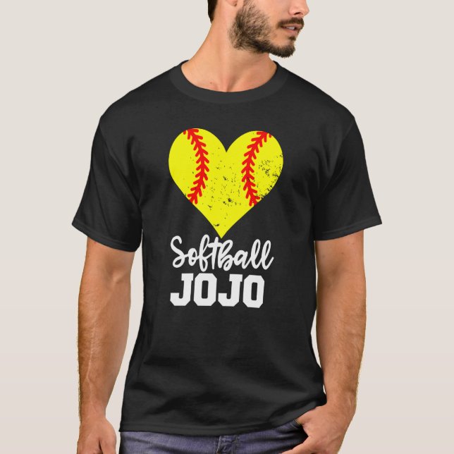 Softball Jojo Softball Heart Grandma JoJo T-Shirt (Vorderseite)