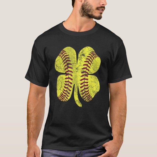 Softball Kleeblatt St Patrick's Day Funny St Patri T-Shirt (Vorderseite)