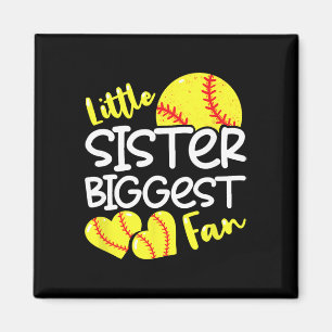 Softball Kleine Schwester größter Fan Teenager Mäd Magnet