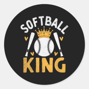 Softball-König Catcher Pitcher Softballer Runder Aufkleber