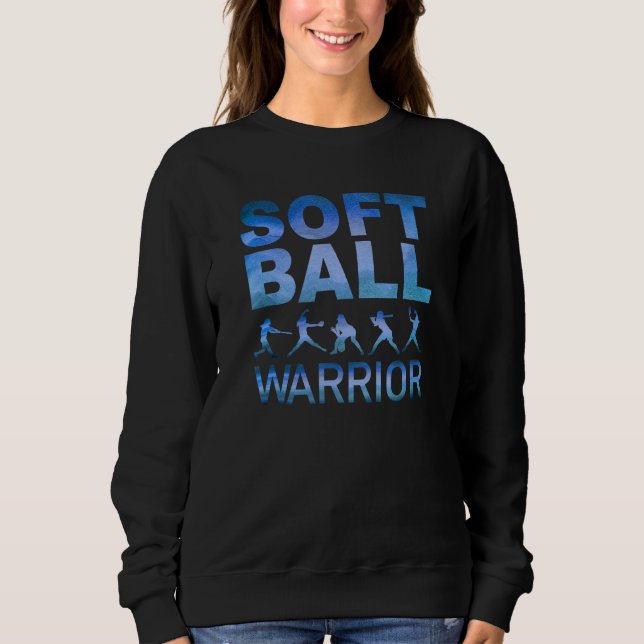 Softball-Krieger mit Batch, Pitching und Fieldi Sweatshirt (Vorderseite)