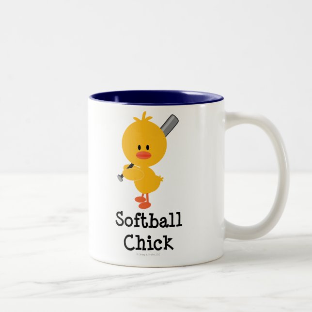 Softball-Küken-Tasse Zweifarbige Tasse (Rechts)