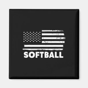 Softball Leben USA-Flagge Patriotisches Sportdesig Magnet