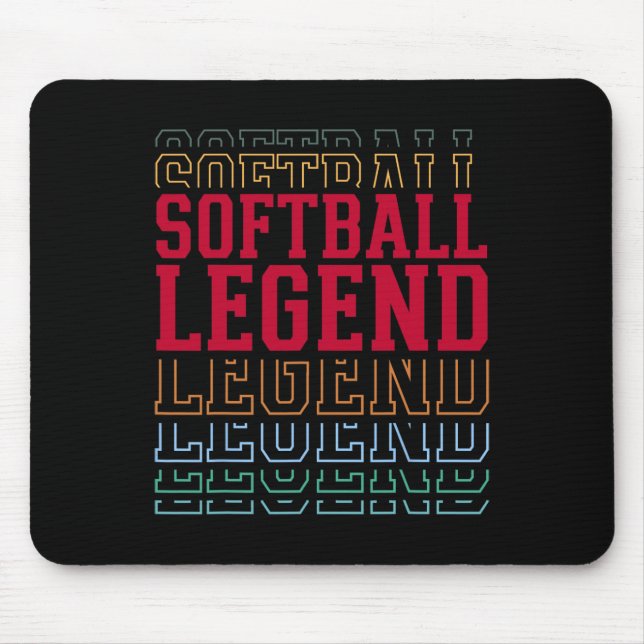 Softball-Legende Lustiger mehrschichtiger Text Tea Mousepad (Vorne)