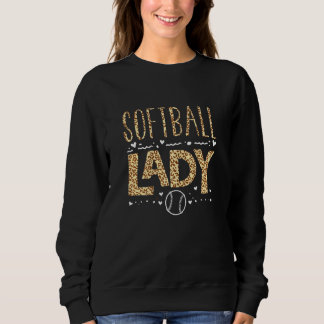 Softball Leopard Graphics Women Softball Lady Sweatshirt