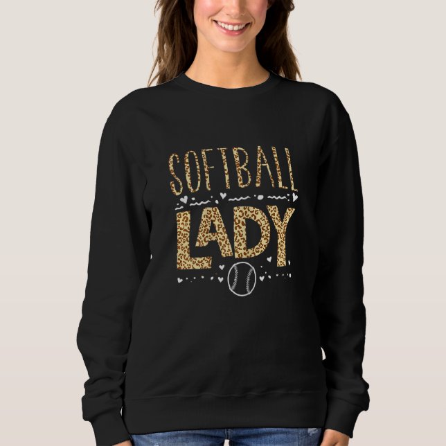 Softball Leopard Graphics Women Softball Lady Sweatshirt (Vorderseite)