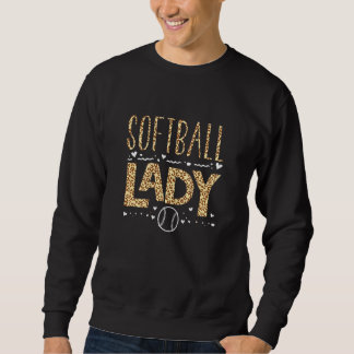 Softball Leopard Graphics Women Softball Lady Sweatshirt